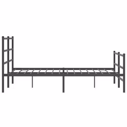 vidaXL Metal Bed Frame with Headboard and Footboard Bed BaseÂ Black 140x190 cm - Additional view 5