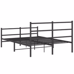 vidaXL Metal Bed Frame with Headboard and Footboard Bed BaseÂ Black 140x190 cm - Additional view 6
