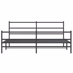vidaXL Metal Bed Frame with Headboard and Footboard Bed BaseÂ Black 183x213 cm - Additional view 4