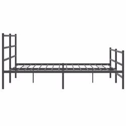 vidaXL Metal Bed Frame with Headboard and Footboard Bed BaseÂ Black 183x213 cm - Additional view 5