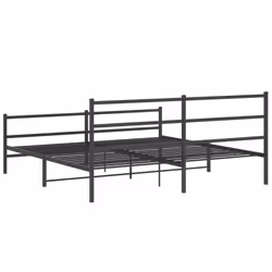 vidaXL Metal Bed Frame with Headboard and Footboard Bed BaseÂ Black 183x213 cm - Additional view 6