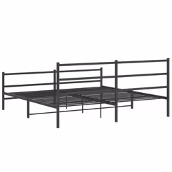 vidaXL Metal Bed Frame with Headboard and Footboard Bed BaseÂ Black 193x203 cm - Additional view 6