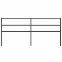 vidaXL Metal Headboard Bedroom Home Decorative Bed Header Metal Bed Headboard - black, 200 cm - Additional view 2