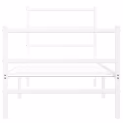 vidaXL Metal Bed Frame with Headboard & FootboardÂ White 75x190 cm Small Single - Additional view 4