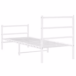 vidaXL Metal Bed Frame with Headboard & FootboardÂ White 75x190 cm Small Single - Additional view 6