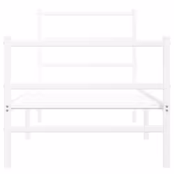 vidaXL Metal Bed Frame with Headboard and Footboard Bed BaseÂ White 80x200 cm - Additional view 4