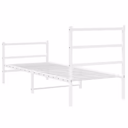 vidaXL Metal Bed Frame with Headboard and Footboard Bed BaseÂ White 80x200 cm - Additional view 6
