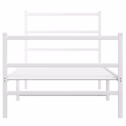 vidaXL Metal Bed Frame with Headboard and FootboardÂ White 90x190 cm Single - Additional view 4