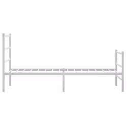 vidaXL Metal Bed Frame with Headboard and FootboardÂ White 90x190 cm Single - Additional view 5