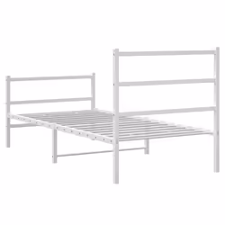 vidaXL Metal Bed Frame with Headboard and FootboardÂ White 90x190 cm Single - Additional view 6