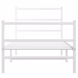 vidaXL Metal Bed Frame with Headboard and Footboard Bed BaseÂ White 90x200 cm - Additional view 4