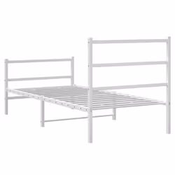 vidaXL Metal Bed Frame with Headboard and Footboard Bed BaseÂ White 90x200 cm - Additional view 6