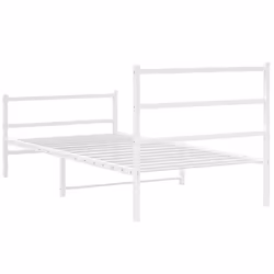 vidaXL Metal Bed Frame with Headboard and Footboard Bed BaseÂ White 100x190 cm - Additional view 6