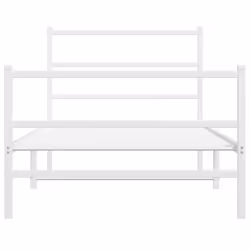 vidaXL Metal Bed Frame with Headboard and Footboard Bed BaseÂ White 107x203 cm - Additional view 4