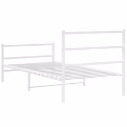 vidaXL Metal Bed Frame with Headboard and Footboard Bed BaseÂ White 107x203 cm - Additional view 6