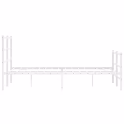vidaXL Metal Bed Frame with Headboard&FootboardÂ White 120x190 cm Small Double - Additional view 5