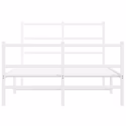vidaXL Metal Bed Frame with Headboard and Footboard Bed BaseÂ White 120x200 cm - Additional view 4