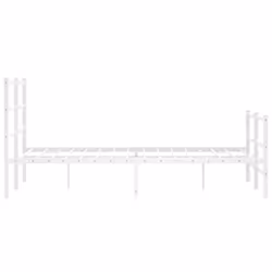 vidaXL Metal Bed Frame with Headboard and Footboard Bed BaseÂ White 120x200 cm - Additional view 5