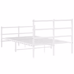 vidaXL Metal Bed Frame with Headboard and Footboard Bed BaseÂ White 120x200 cm - Additional view 6