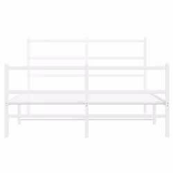 vidaXL Metal Bed Frame with Headboard and FootboardÂ White 135x190 cm Double - Additional view 4