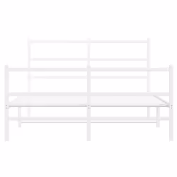 vidaXL Metal Bed Frame with Headboard and Footboard Bed BaseÂ White 140x190 cm - Additional view 4
