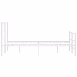 vidaXL Metal Bed Frame with Headboard and Footboard Bed BaseÂ White 140x190 cm - Additional view 5