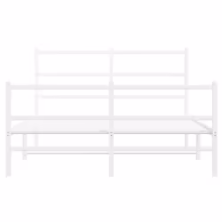 vidaXL Metal Bed Frame with Headboard and Footboard Bed BaseÂ White 140x200 cm - Additional view 4