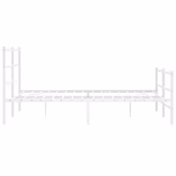 vidaXL Metal Bed Frame with Headboard and FootboardÂ White 150x200 cm King Size - Additional view 5