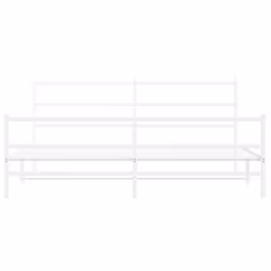 vidaXL Metal Bed Frame with Headboard and Footboard Bed BaseÂ White 183x213 cm - Additional view 4