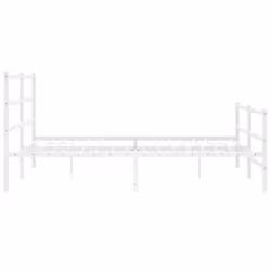 vidaXL Metal Bed Frame with Headboard and Footboard Bed BaseÂ White 183x213 cm - Additional view 5