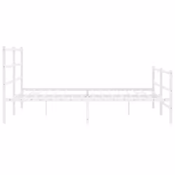 vidaXL Metal Bed Frame with Headboard and Footboard Bed BaseÂ White 193x203 cm - Additional view 5