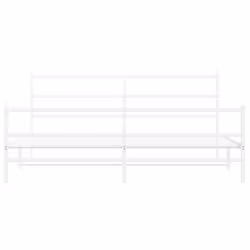 vidaXL Metal Bed Frame with Headboard and Footboard Bed BaseÂ White 200x200 cm - Additional view 4
