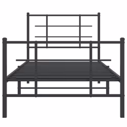 vidaXL Metal Bed Frame with Headboard Home Bed Base Bedstead Black 90x200 cm - black, 90 x 200 cm/with headboard & footboard - Additional view 4