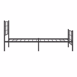vidaXL Metal Bed Frame with Headboard Home Bed Base Bedstead Black 90x200 cm - black, 90 x 200 cm/with headboard & footboard - Additional view 5