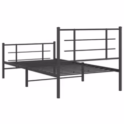 vidaXL Metal Bed Frame with Headboard Home Bed Base Bedstead Black 90x200 cm - black, 100 x 200 cm/with headboard & footboard - Additional view 6