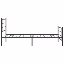 vidaXL Metal Bed Frame with Headboard Home Bed Base Bedstead Black 90x200 cm - black, 107 x 203 cm/with headboard & footboard - Additional view 5