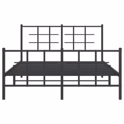 vidaXL Metal Bed Frame with Headboard Home Bed Base Bedstead Black 90x200 cm - black, 140 x 190 cm/with headboard & footboard - Additional view 4