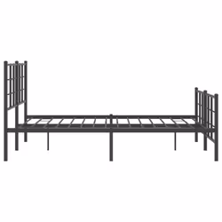vidaXL Metal Bed Frame with Headboard Home Bed Base Bedstead Black 90x200 cm - black, 140 x 190 cm/with headboard & footboard - Additional view 5