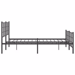 vidaXL Metal Bed Frame with Headboard Home Bed Base Bedstead Black 90x200 cm - black, 150 x 200 cm/with headboard & footboard - Additional view 5