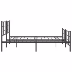 vidaXL Metal Bed Frame with Headboard Home Bed Base Bedstead Black 193x203 cm - with headboard & footboard, 183 x 213 cm - Additional view 5