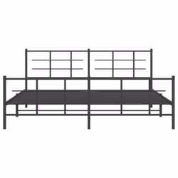 vidaXL Metal Bed Frame with Headboard Home Bed Base Bedstead Black 193x203 cm - with headboard & footboard, 193 x 203 cm - Additional view 4