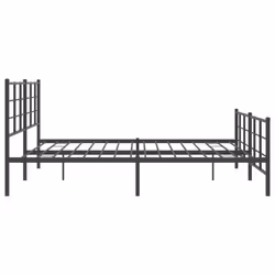 vidaXL Metal Bed Frame with Headboard Home Bed Base Bedstead Black 193x203 cm - with headboard & footboard, 193 x 203 cm - Additional view 5