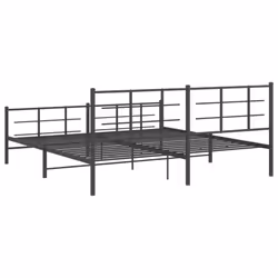 vidaXL Metal Bed Frame with Headboard Home Bed Base Bedstead Black 193x203 cm - with headboard & footboard, 193 x 203 cm - Additional view 6