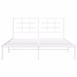 vidaXL Metal Bed Frame with Headboard Home Bed Base Bedstead Black 90x200 cm - white, 160 x 200 cm/with headboard - Additional view 4