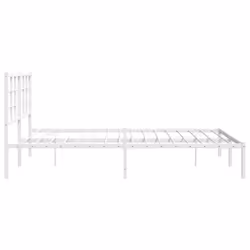 vidaXL Metal Bed Frame with Headboard Home Bed Base Bedstead Black 90x200 cm - white, 160 x 200 cm/with headboard - Additional view 5