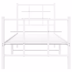 vidaXL Metal Bed Frame with Headboard Home Bed Base Bedstead Black 90x200 cm - white, 80 x 200 cm/with headboard & footboard - Additional view 4