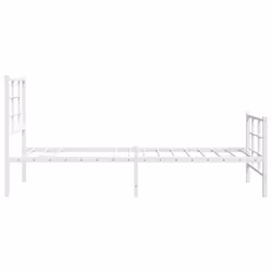vidaXL Metal Bed Frame with Headboard Home Bed Base Bedstead Black 90x200 cm - white, 80 x 200 cm/with headboard & footboard - Additional view 5
