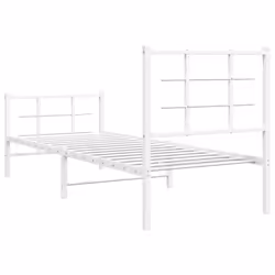 vidaXL Metal Bed Frame with Headboard Home Bed Base Bedstead Black 90x200 cm - white, 80 x 200 cm/with headboard & footboard - Additional view 6