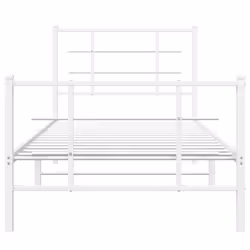 vidaXL Metal Bed Frame with Headboard Home Bed Base Bedstead Black 90x200 cm - white, 90 x 190 cm/with headboard & footboard - Additional view 4