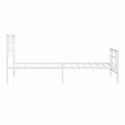vidaXL Metal Bed Frame with Headboard Home Bed Base Bedstead Black 90x200 cm - white, 90 x 190 cm/with headboard & footboard - Additional view 5